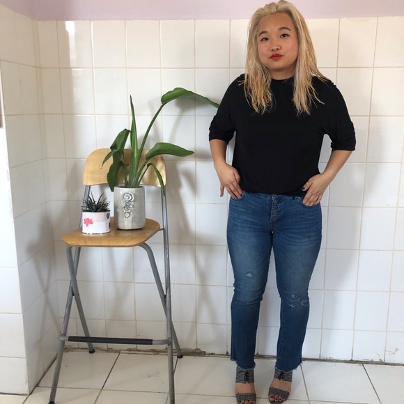 American Apparel Rayon Mock Neck Top XS - Picture 2 of 4